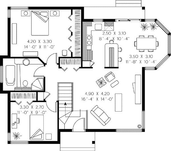 House Plan 65033 Level One