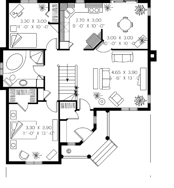 House Plan 65050 Level One