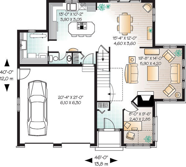 House Plan 65113 Level One