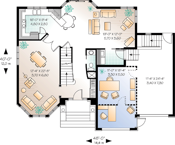 House Plan 65124 Level One