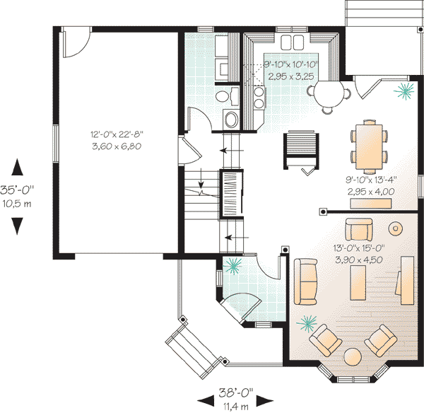 House Plan 65204 Level One