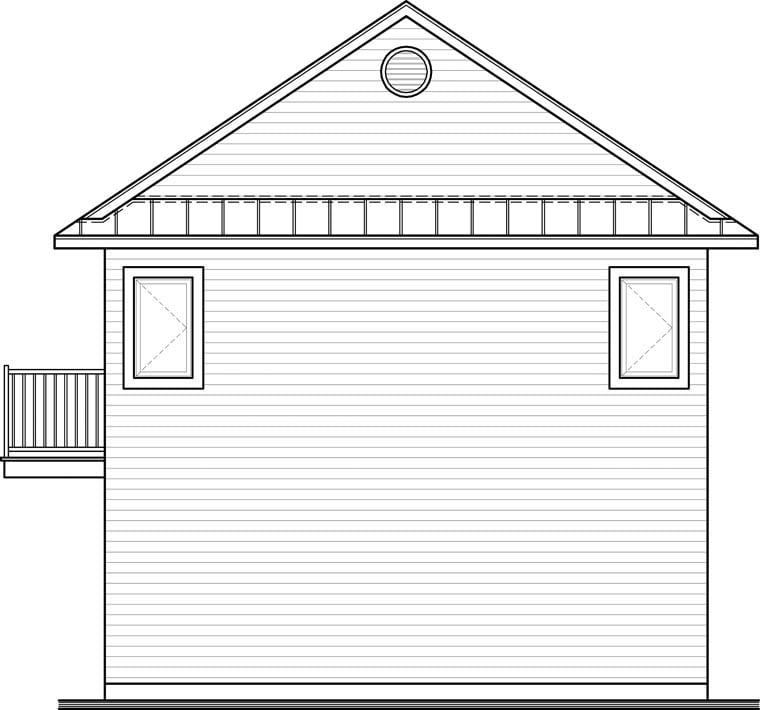 Garage Plan 65215 - 2 Car Garage Apartment Rear Elevation