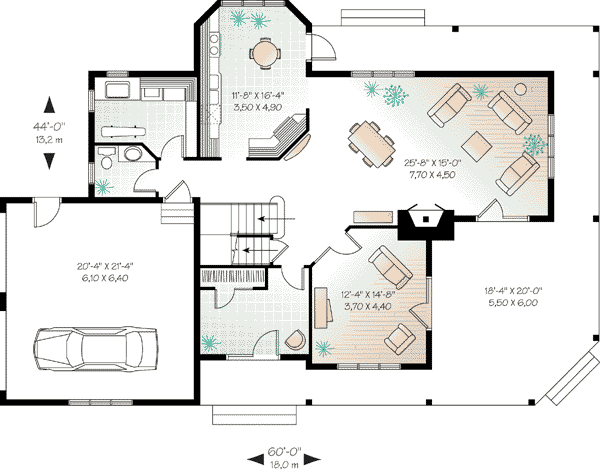 House Plan 65237 Level One
