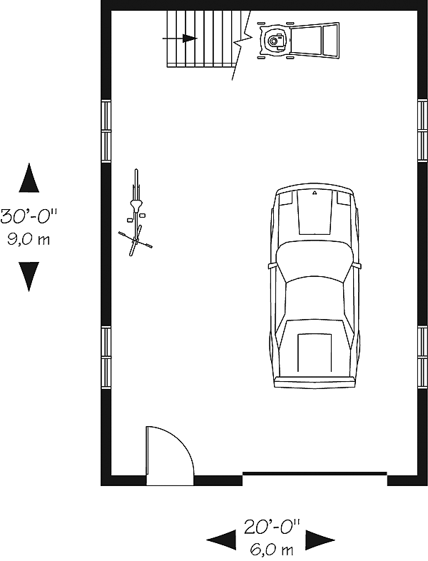 Garage Plan 65238 - 1 Car Garage Level One