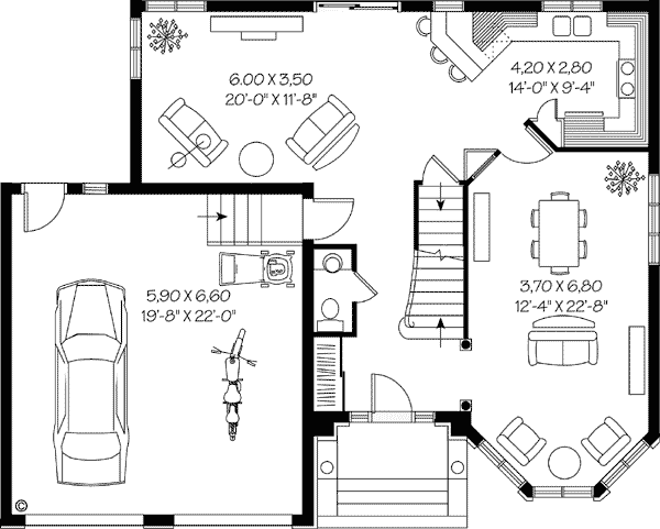 House Plan 65252 Level One