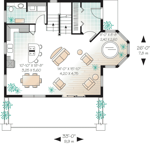 House Plan 65284 Level One