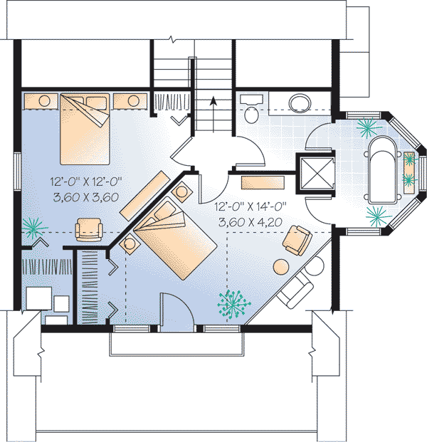 House Plan 65284 Level Two
