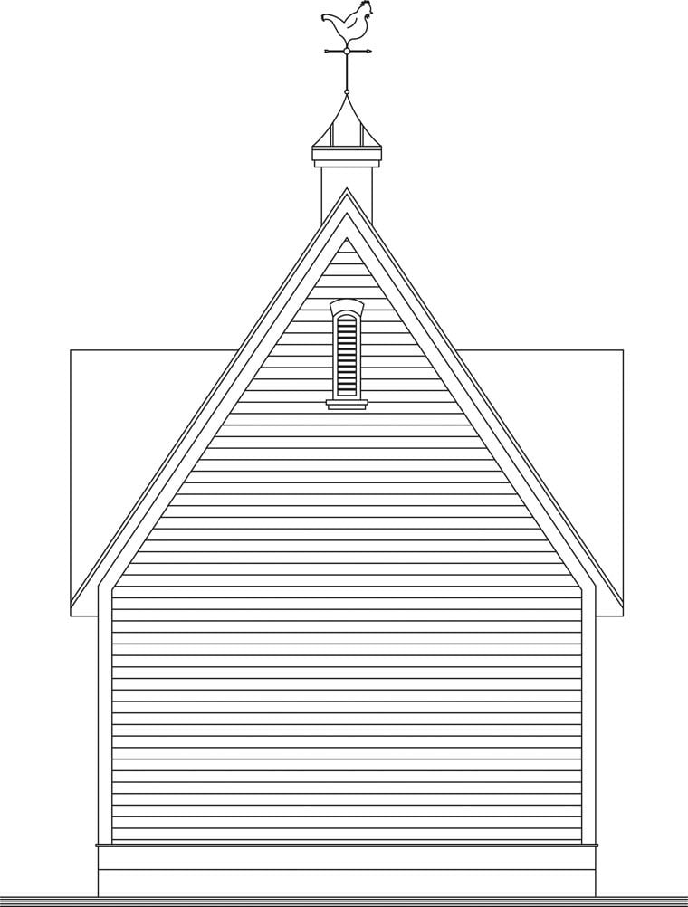 Garage Plan 65334 - 1 Car Garage Rear Elevation