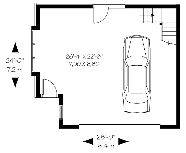 Garage Plan 65336 - 2 Car Garage Level One