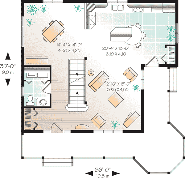House Plan 65377 Level One