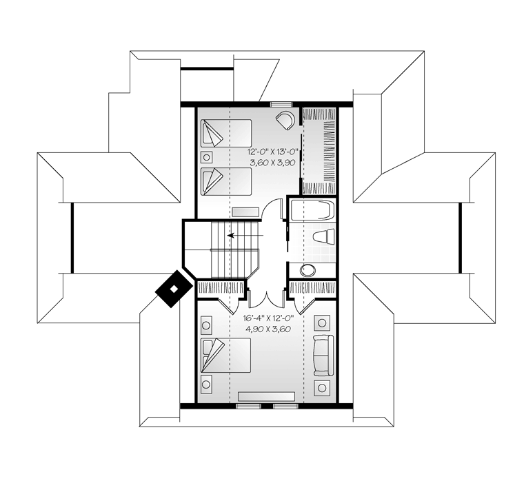 House Plan 65380 Level Two