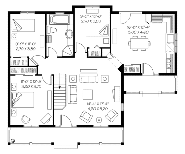House Plan 65395 Level One