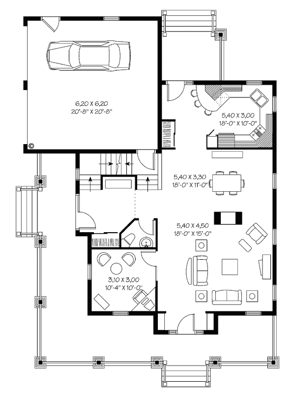 House Plan 65423 Level One
