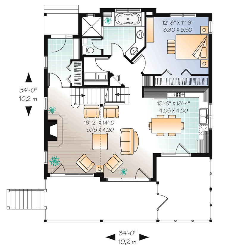 House Plan 65445 Level One