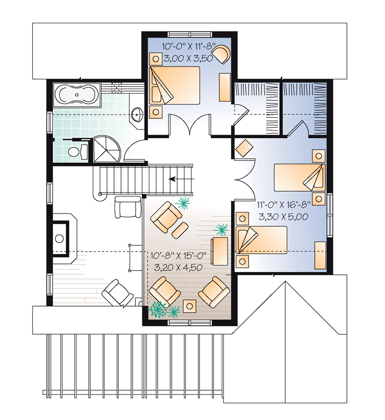 House Plan 65445 Level Two