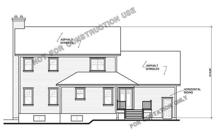 House Plan 65473 Rear Elevation