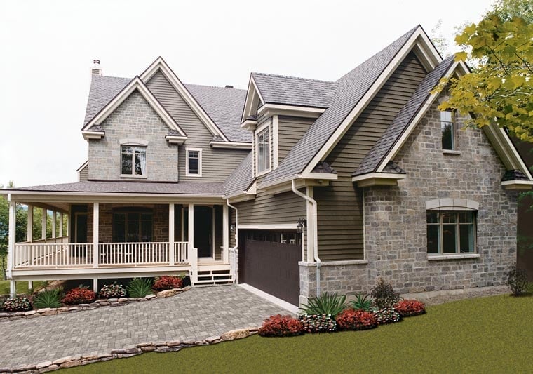 Country Plan with 2376 Sq. Ft., 4 Bedrooms, 3 Bathrooms, 3 Car Garage Picture 8