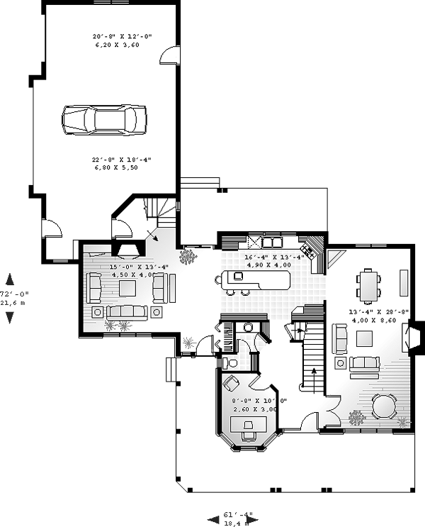 House Plan 65476 Level One