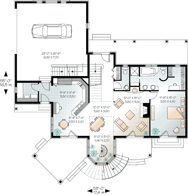 House Plan 65488 Level One
