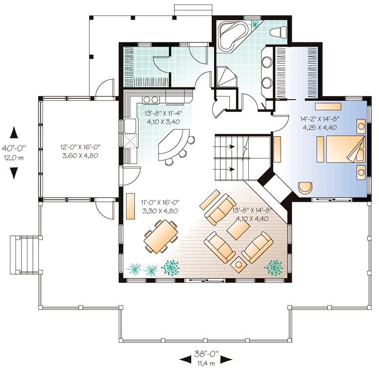 House Plan 65494 Level One