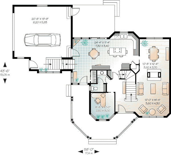 House Plan 65513 Level One