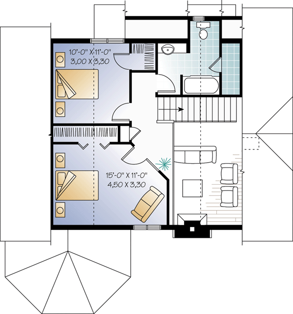 House Plan 65518 Level Two