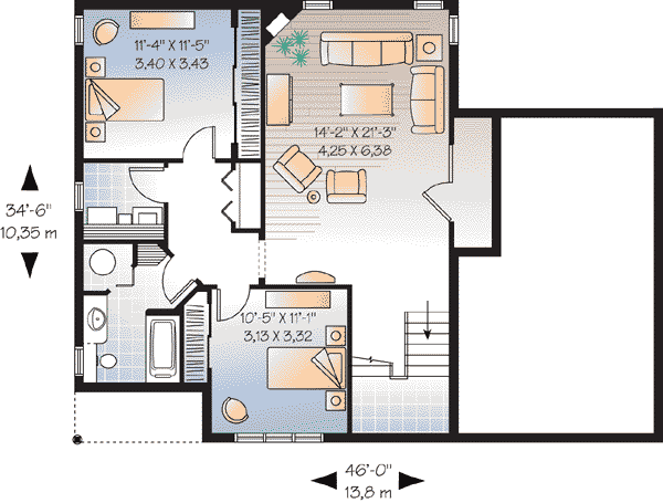 House Plan 65551 Lower Level