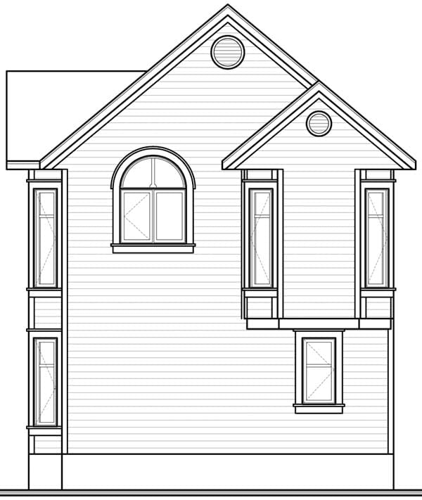 Victorian House Plan 65580 with 2 Bed, 2 Bath Rear Elevation