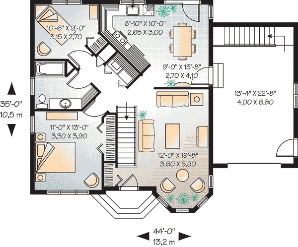 House Plan 65599 Level One