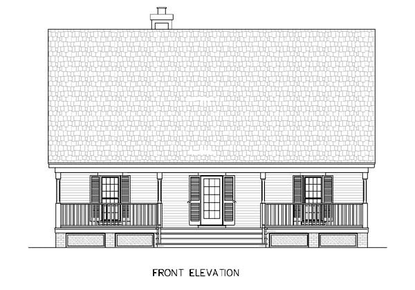 Cape Cod, Country Plan with 1485 Sq. Ft., 3 Bedrooms, 2 Bathrooms, 2 Car Garage Picture 2
