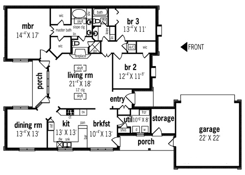 House Plan 65700 Level One