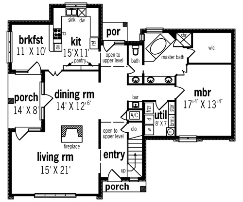 House Plan 65702 Level One