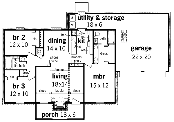 House Plan 65751 Level One