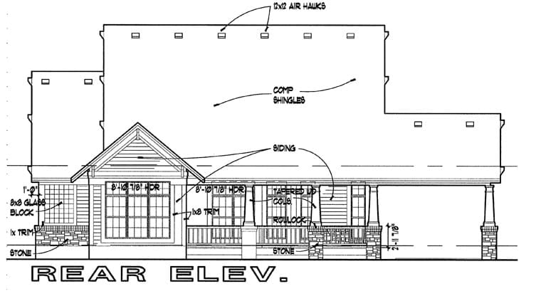 House Plan 65800 Rear Elevation