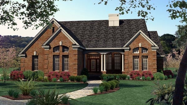 Traditional Plan with 1675 Sq. Ft., 3 Bedrooms, 2 Bathrooms, 2 Car Garage Elevation