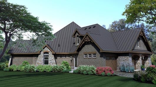 Cottage, Craftsman, Tuscan Plan with 2847 Sq. Ft., 3 Bedrooms, 3 Bathrooms, 3 Car Garage Picture 9