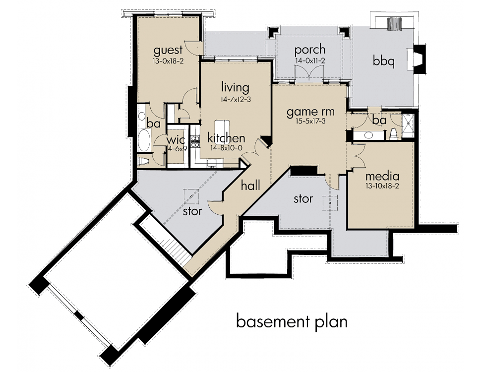 House Plan 65871 Lower Level