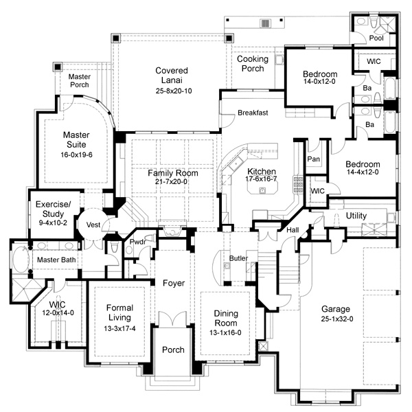 House Plan 65884 Level One
