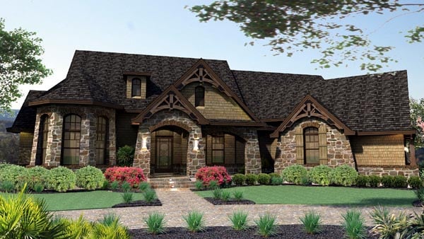 Craftsman, Tuscan Plan with 2595 Sq. Ft., 3 Bedrooms, 3 Bathrooms, 2 Car Garage Elevation