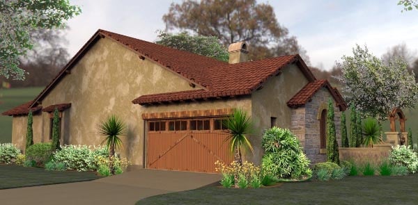 Cottage, European, Mediterranean, Tuscan Plan with 1780 Sq. Ft., 3 Bedrooms, 2 Bathrooms, 2 Car Garage Picture 5