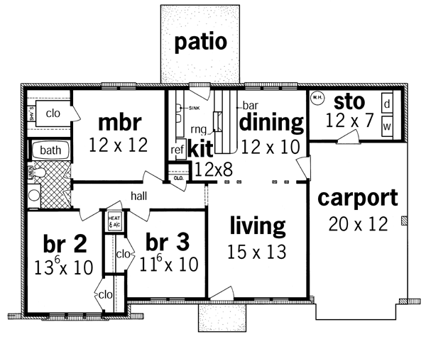 House Plan 65915 Level One
