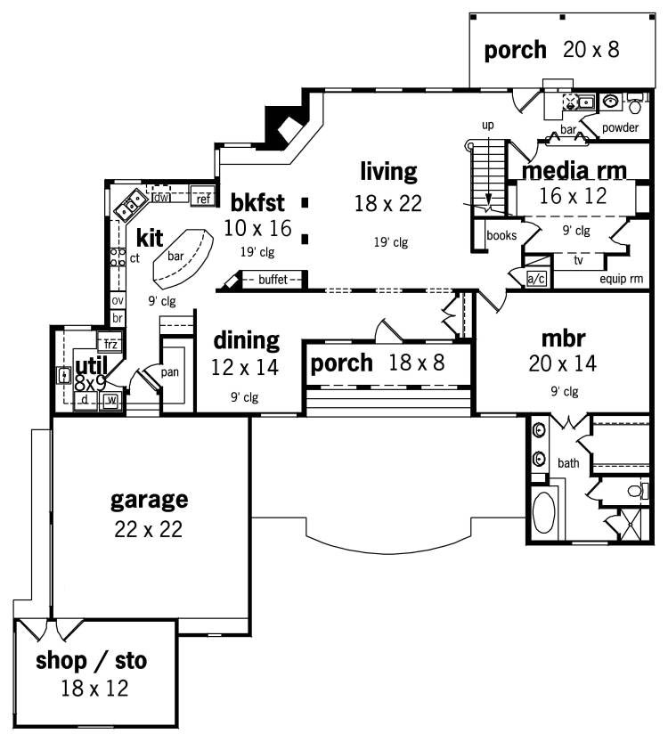 House Plan 65995 Level One