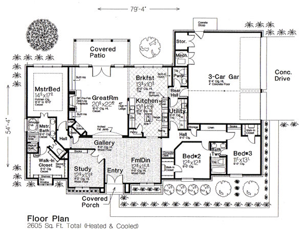 House Plan 66077 Level One