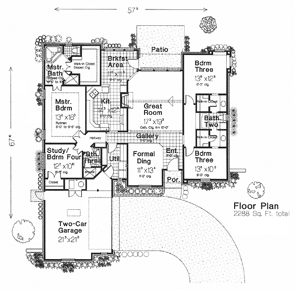 House Plan 66185 Level One