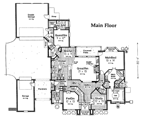 Plan 66235 | French Country Style with 4 Bed, 5 Bath, 3 Car Garage