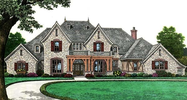 European, French Country Plan with 4392 Sq. Ft., 4 Bedrooms, 4 Bathrooms, 3 Car Garage Elevation