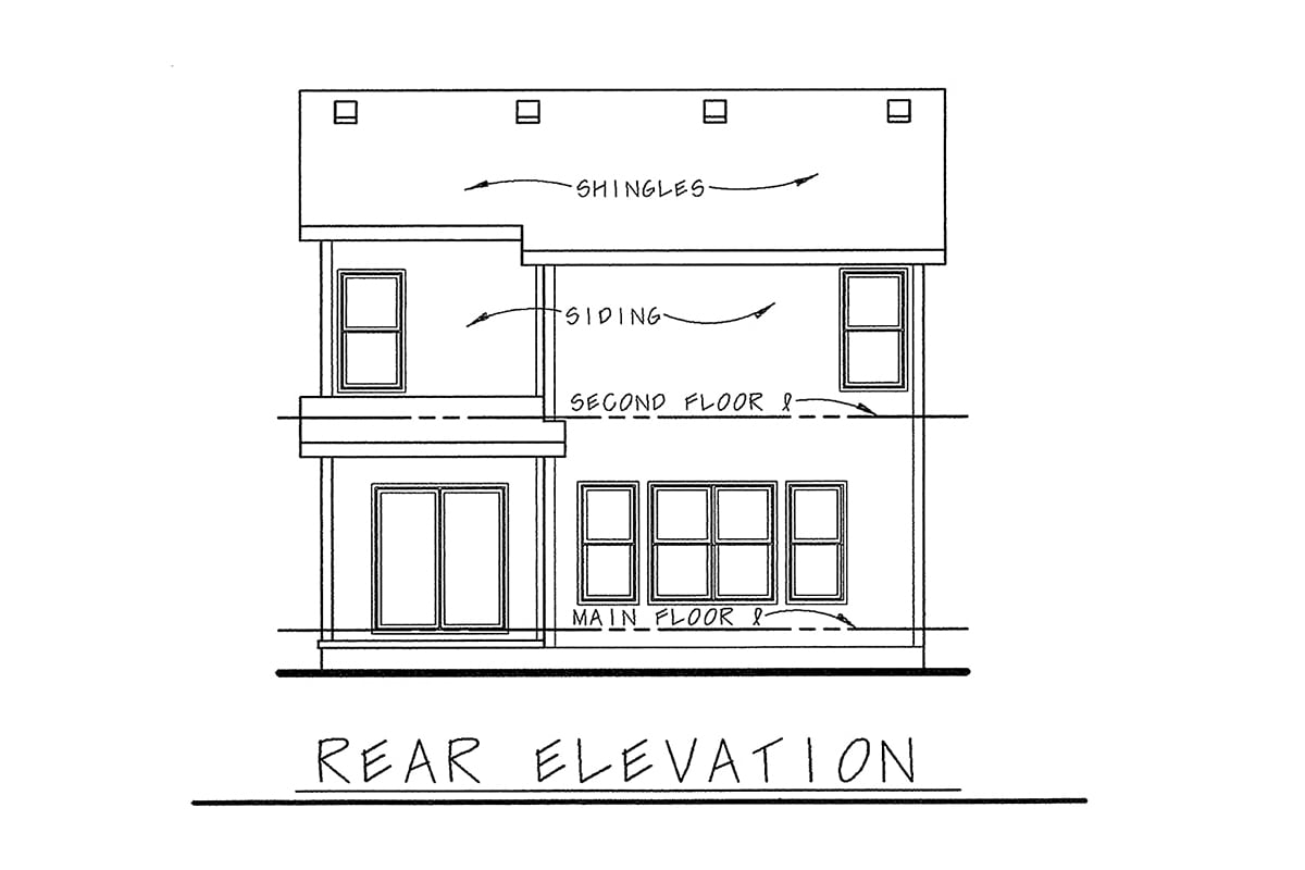 House Plan 66410 Rear Elevation