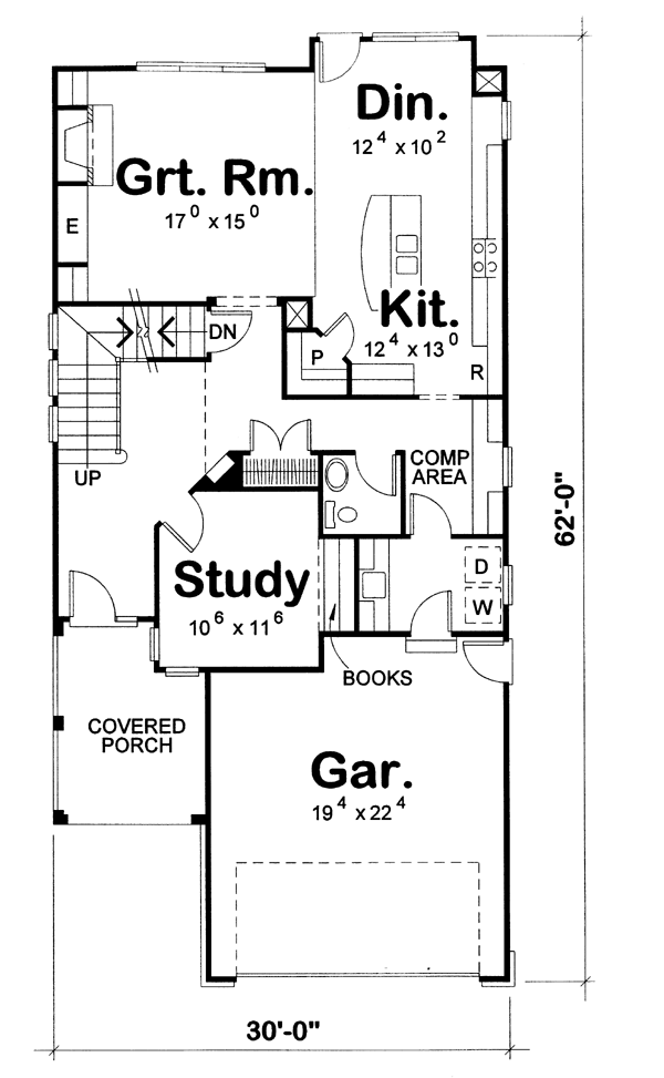 House Plan 66422 Level One