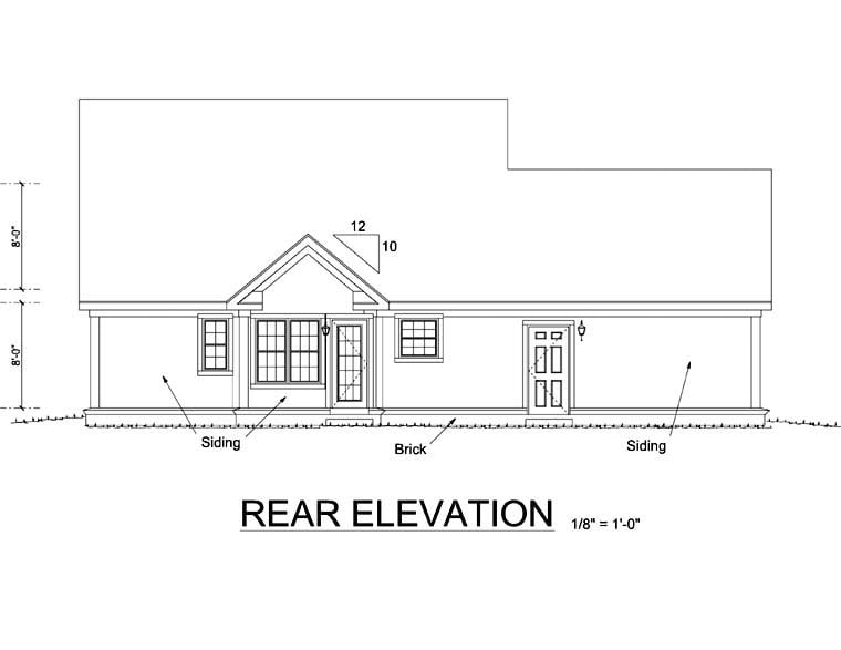 House Plan 66491 Rear Elevation