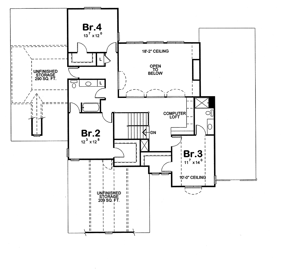 House Plan 66567 Level Two